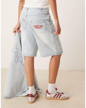 House Of Sunny Sundown Denim Jorts - Blue