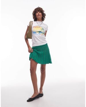 TOPSHOP Knitted Flippy Mini Skirt - Green