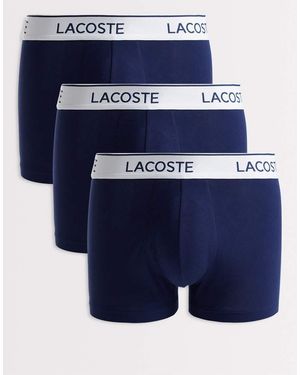 Lacoste 3 Pack Waistband Trunks - Blue