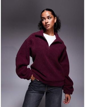 ASOS Weekend Collective Borg Zip Through Fleece With Burnout Graphic - Purple