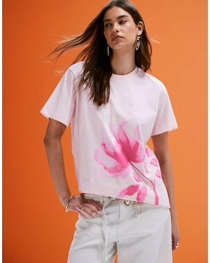 ASOS Oversized T-Shirt With Rose Graphic - Pink