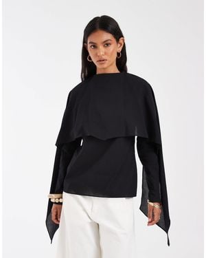 ASOS – transparente chiffon-bluse - Blau