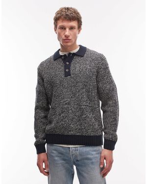 Only & Sons Structured Knit Sweater With Contrast Collar - Gray