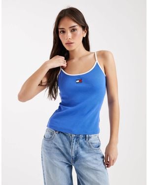 Tommy Hilfiger Badge Slim Fit Strappy Vest - Blue
