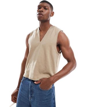 ASOS V Neck Tank - Blue