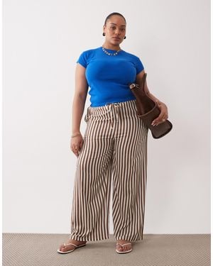 Esmee Curve Tie Front Beach Trouser - Blue