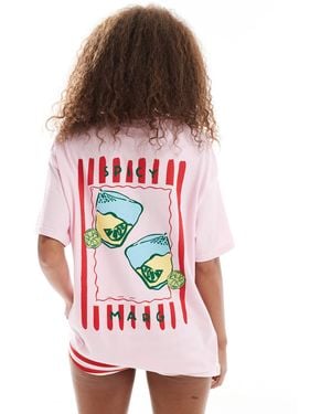 Miss Selfridge – oversize-t-shirt - Rot