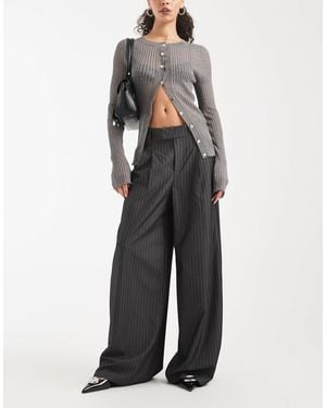 ONLY Wide Leg Tailored Pants - Grey