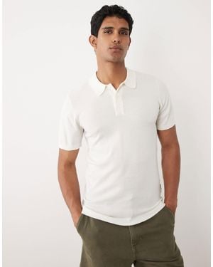 Blend Cotton-mix Knitted Regular Fit Polo - White