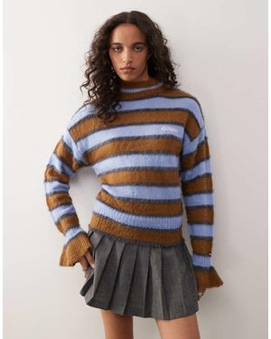 Kickers Striped Fuffy Knit Jumper - Brown