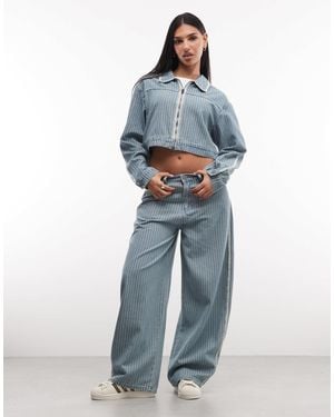 Liquor N Poker baggy Pinstripe Jeans - Blue