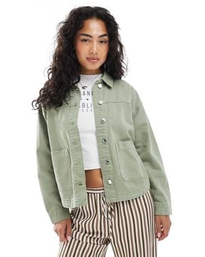 Vero Moda Denim Shacket With Front Pockets - Grey