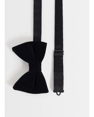 River Island Velvet Bow Tie - Black