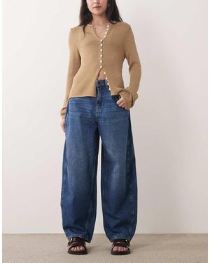 Jdy Mid Waist Barrel Leg Jeans - Blue