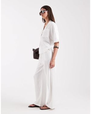 ONLY Cheesecloth Wide Leg Pants - White