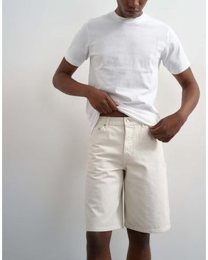 TOPMAN Pantalones Cortos Vaqueros Color Hueso Rígidos Y Holgados - Gris