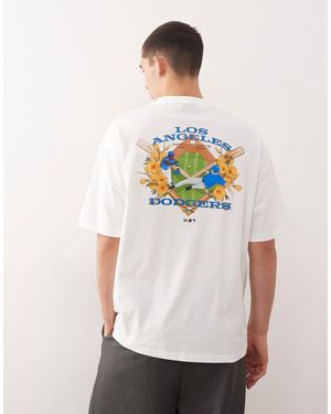 KTZ La Dodgers Baseball Motif Back Print T-shirt - White