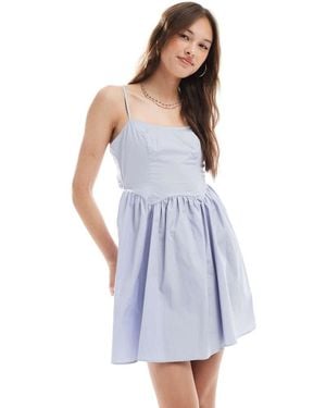 New Look Strappy Poplin Mini Dress - Blue