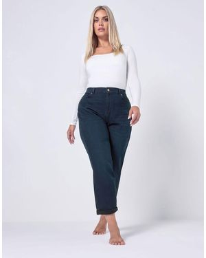 Yours Clothing Denim Boyfriend Jeans - Blue