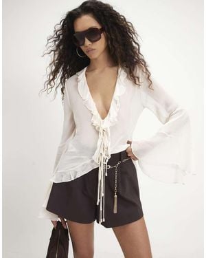 River Island Darted Shorts - White