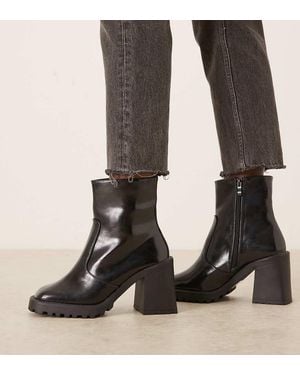Raid Wide Fit Sugar Block Heeled Ankle Boots - Black