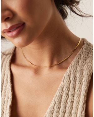 Orelia – flache schlangenkette mit 18-karat-vergoldung - Braun