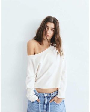 Pull&Bear Asymmetric Jumper - White