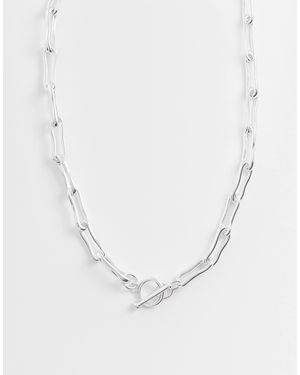 Accessorize Z Collection Molten Link T-bar Necklace - White