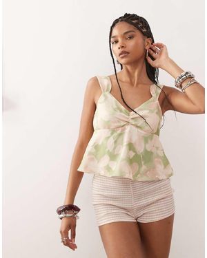 Reclaimed Vintage Floral Printed Floaty Cami - Natural