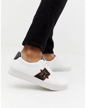 River Island Baskets avec abeille brodée - Blanc