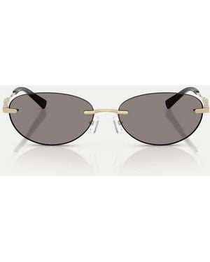 Michael Kors Manchester Oval Sunglasses With Lens - Metallic
