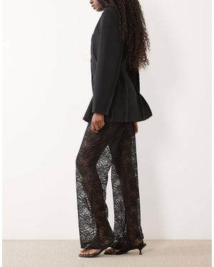 ASOS Spitzenhose mit weitem bein - Schwarz