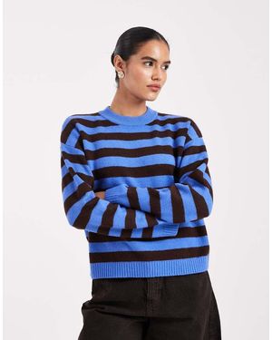 New Look Jersey Azul A Rayas Con Cuello Redondo De