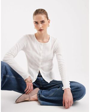 Pieces – strickjacke - Weiß