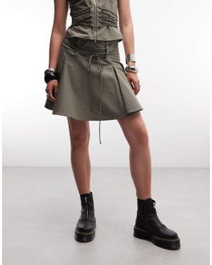 Weekday Lace Up Mini Skirt Co-ord - Green