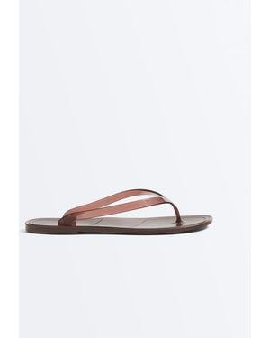 Oysho Translucent Effect Beachwear Flip Flops - White