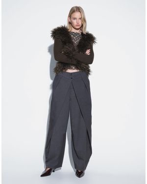 Muse Assembly Pantalon milena à double ceinture - Gris