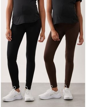 Mama.licious Mamalicious Maternity Cotton 2 Pack legging - Black