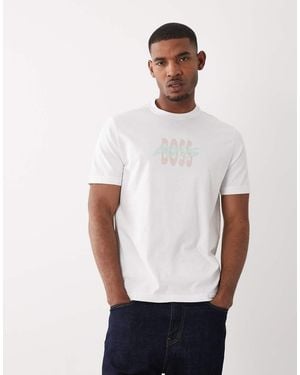 BOSS Hugo Boss Regular Fit Graphic Short Sleeve - White