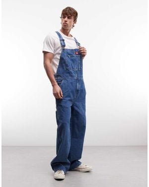 Dickies Loose Denim Dungarees - Blue