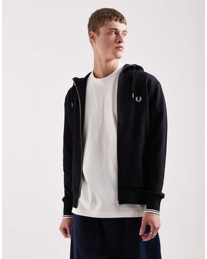 Fred Perry Zip Through Hoodie - Black