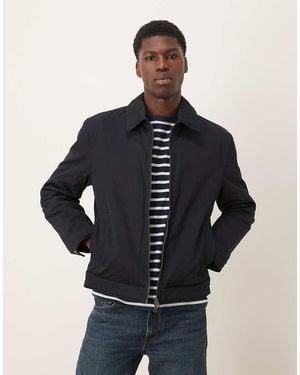 Mango Cotton Mix Harrington Jacket - Blue