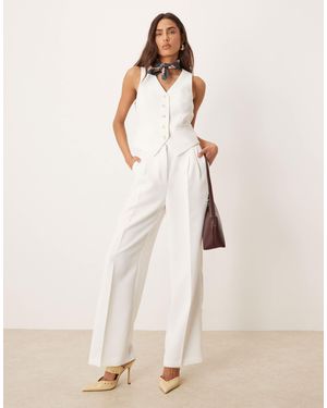 Nobody's Child Jax Crepe Wide Leg Tailored Pants - Natural