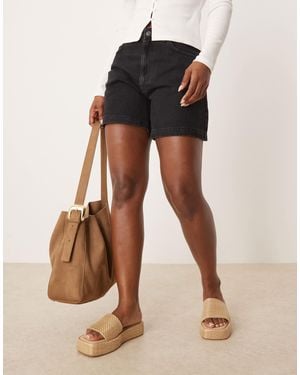 ASOS Denim Longer A Line Short - Black