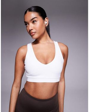 4505 Racer Back Medium Support Sports Bra - White