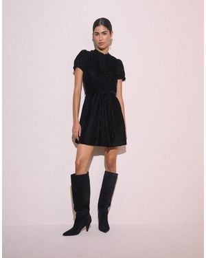 Nobody's Child High Neck Velvet Ivanna Mini Dress - Pink