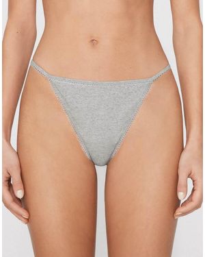 Tezenis Cotton Cutie Tanga Panel G-String - Grey