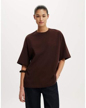 Cotton On Boxy Short Sleeve Tee - Brown