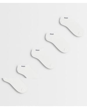 BOSS Pack De 5 Calcetines Tobilleros Con Logo En - Blanco