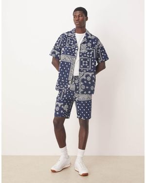 Polo Ralph Lauren Bandana Print Short Sleeve Shirt And Shorts Pyjama Set - Blue